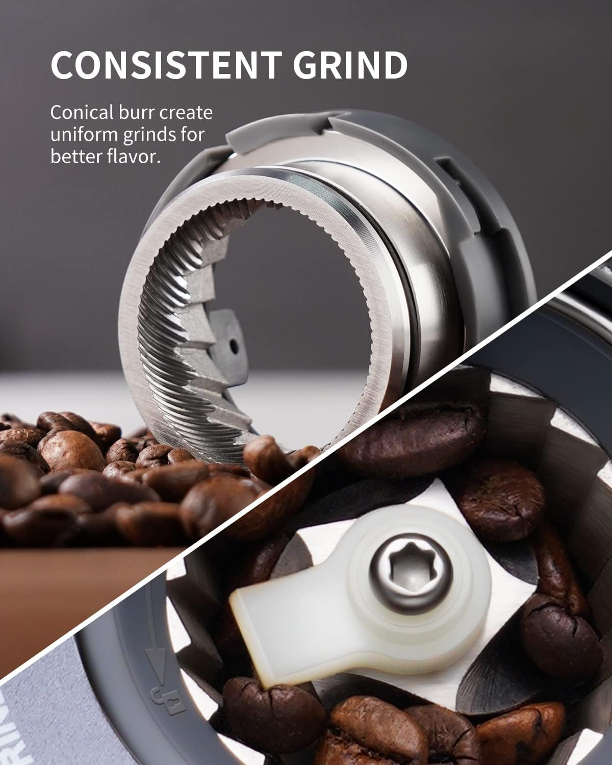 Conical Burr Coffee Grinder Electric 51 Settings with Timer Touchscreen Shardor