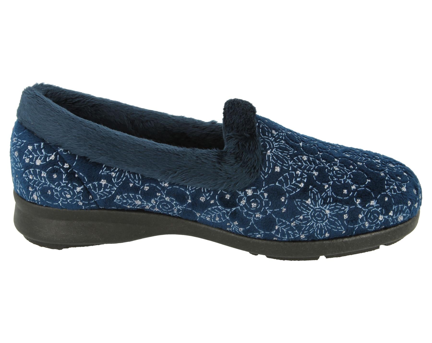 Womens (Audrey) 2V Wide Fit By Db Shoes in Navy
