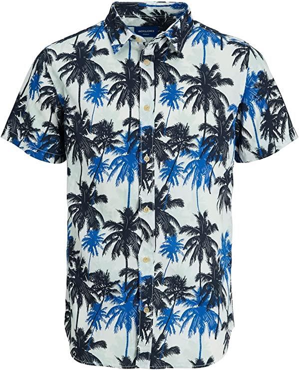 Jack & Jones Plus (112240520) JORJAMES Tulum AOP Shirt in 2 Colour Options 1XL to 2XL