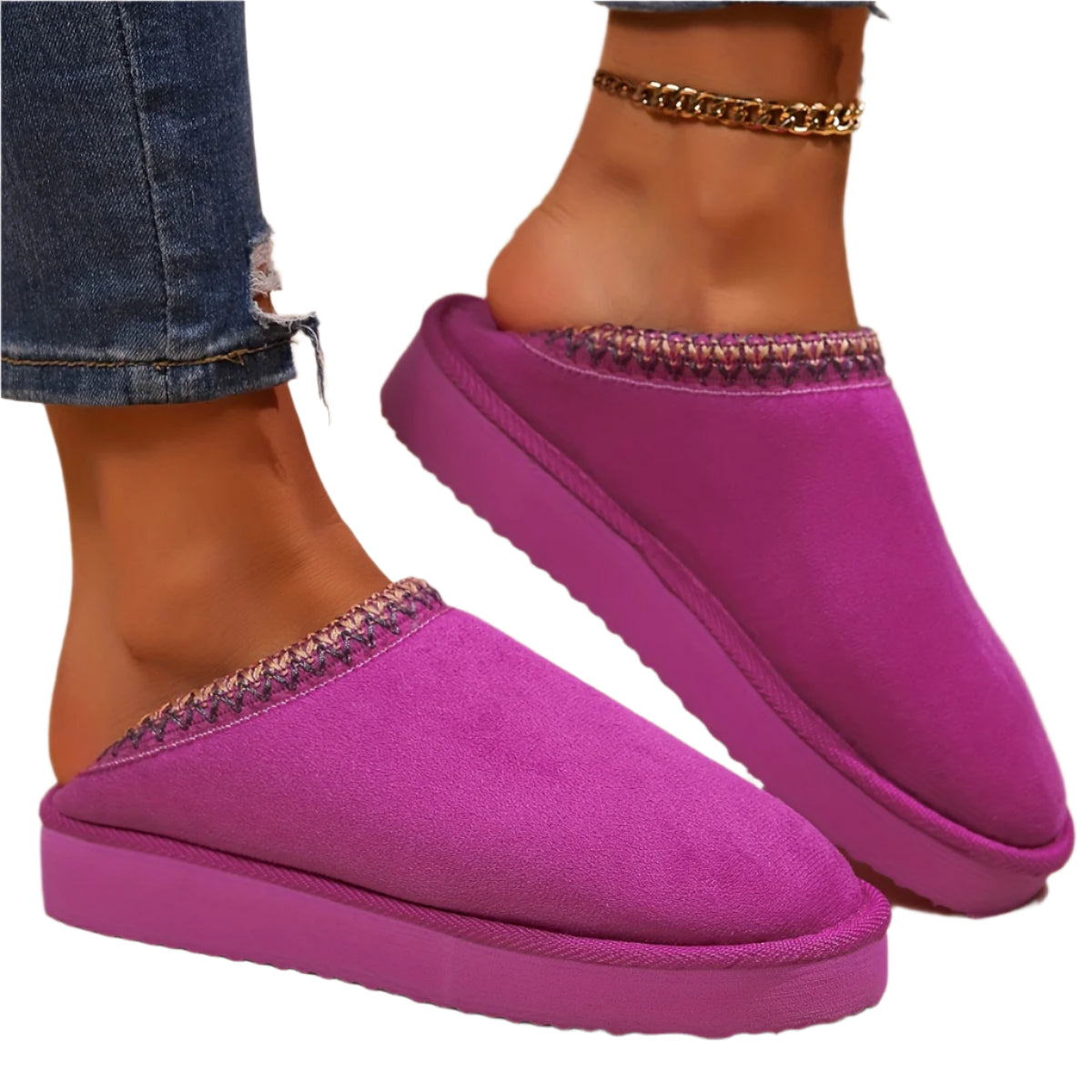 Women's Cozy Winter Indoor Slippers with Soft Anti-Slip Sole and Warm Ankle Slippers