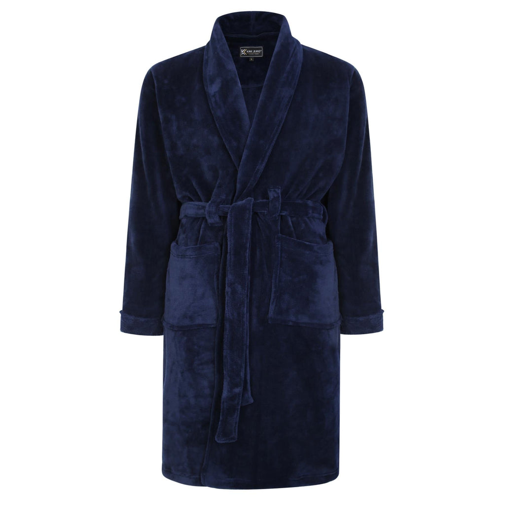 Kam Jeanswear Men's Plus Size Velour Dressing Gown in 3 Colours, Sizes 2XL to 8XL