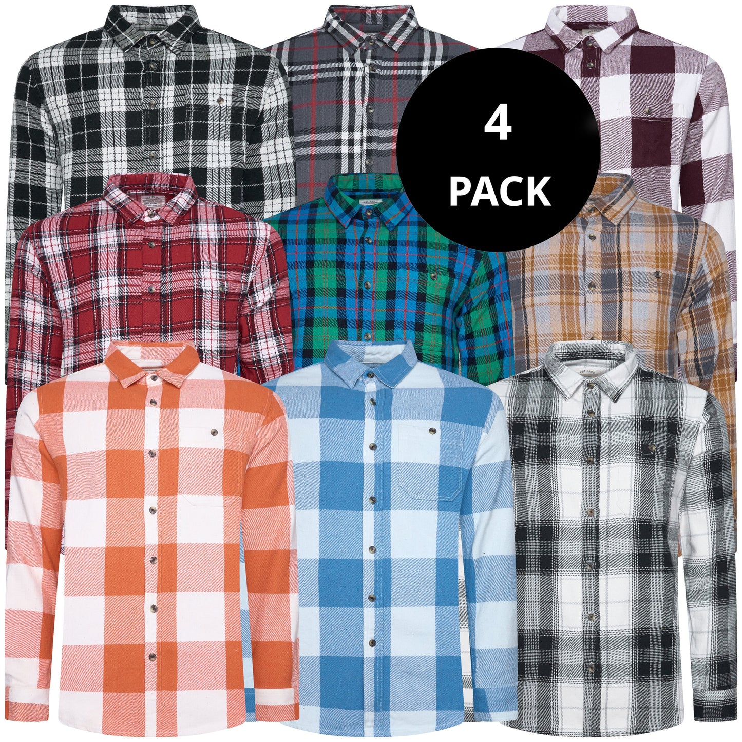 Fat Face Men's Brushed Cotton Check Shirt Long Sleeve Regular Fit S–3XL