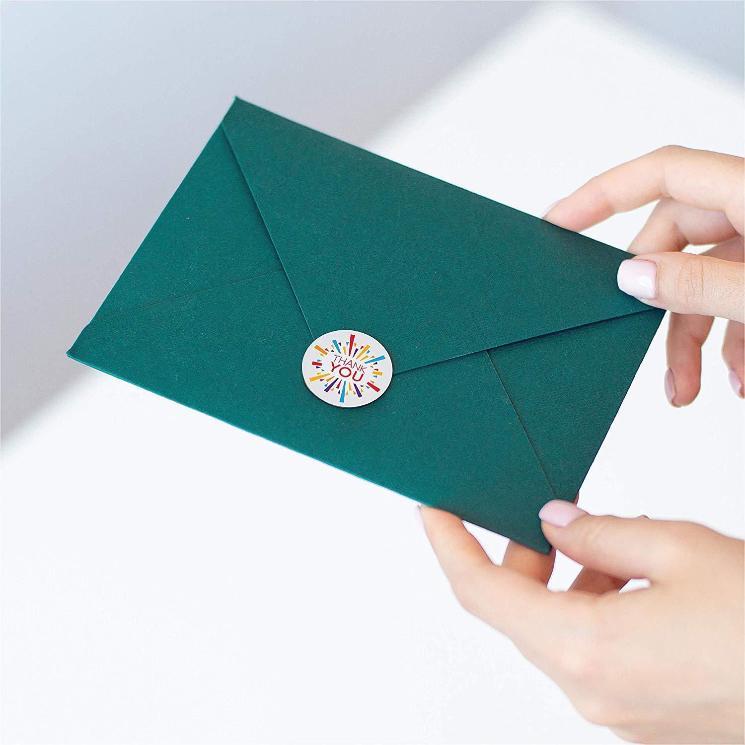 500pcs/roll Gold Foil Thank You Stickers, Business Stickers