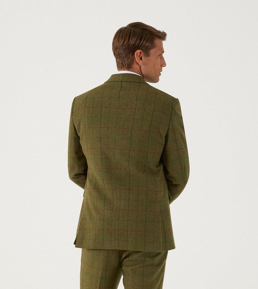 Skopes Men's Plus Size Wool Blend Tweed Window Check Jacket in Green, Size 52-62
