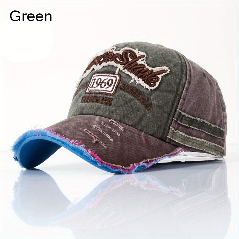 Retro Biker Baseball Cap Distressed Vintage Look Adult Unisex Cool