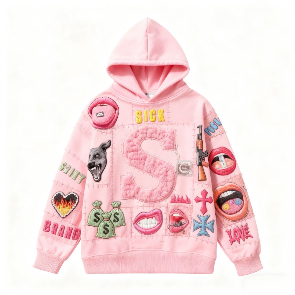 Oversized Saint Brand Graphic Hoodie