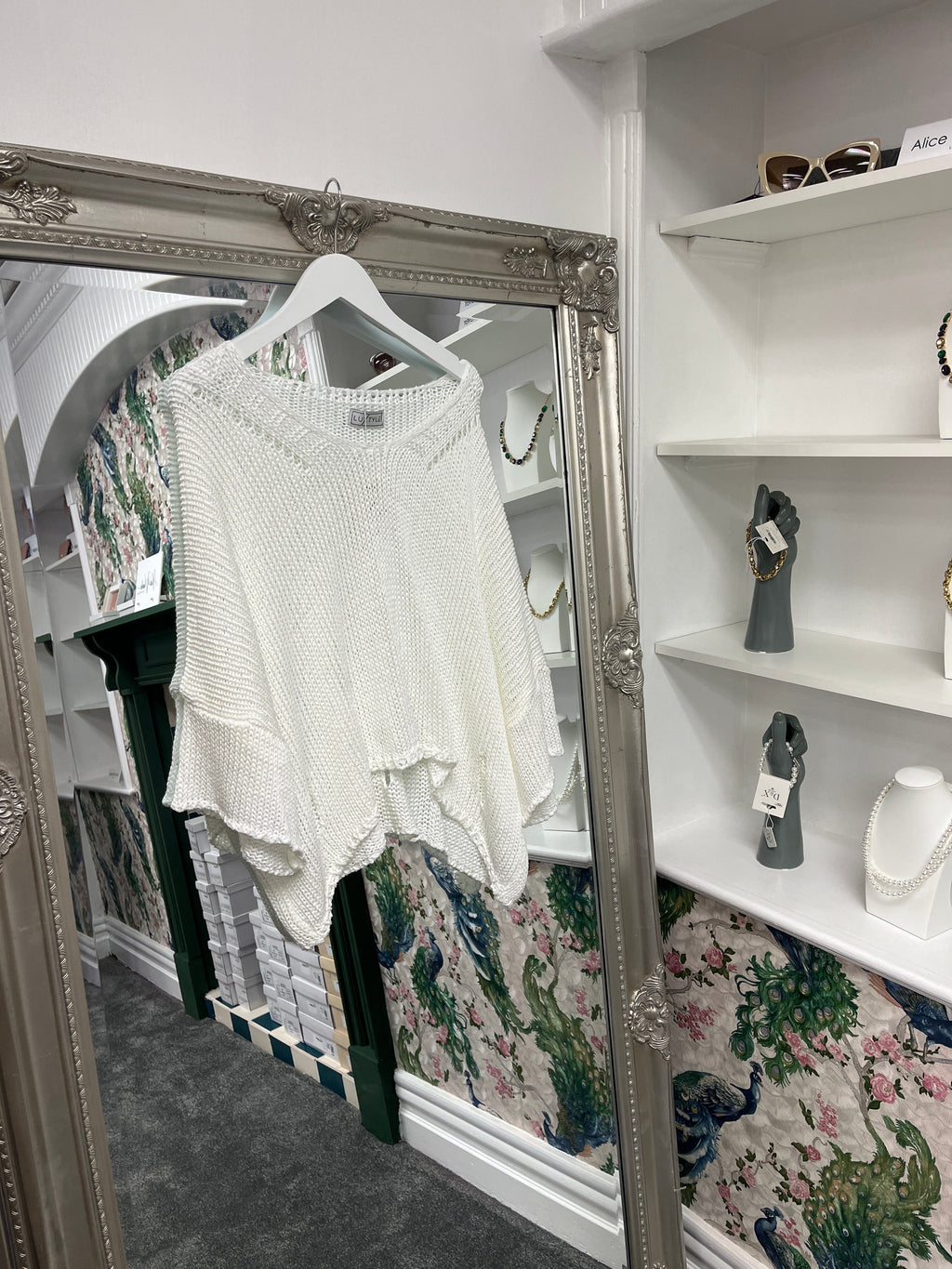 White Crochet Knit Top – One Size Fits UK 8–14