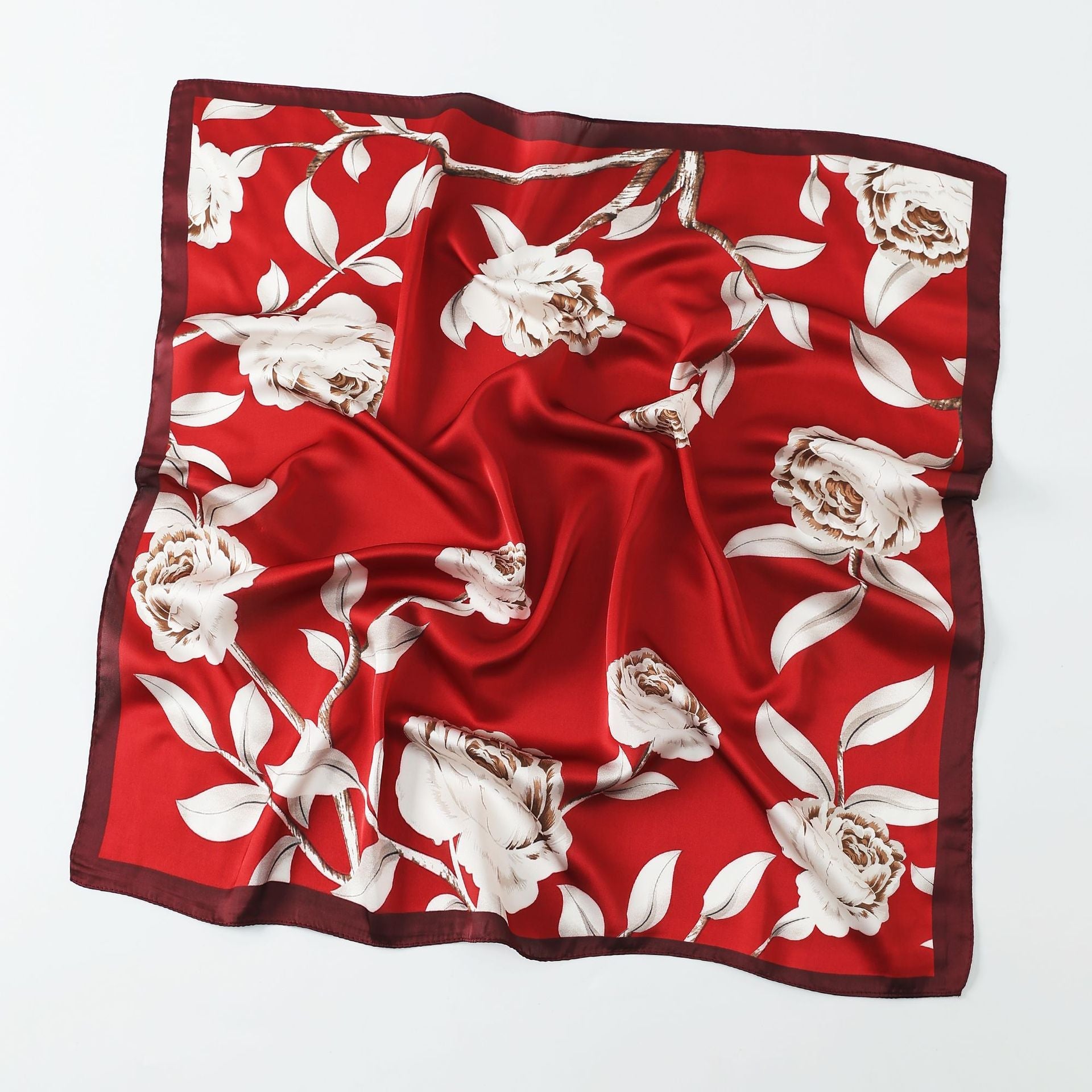 Women's Luxury Mulberry Silk Scarf, Printed Square Scarf, Fashion Bandana
