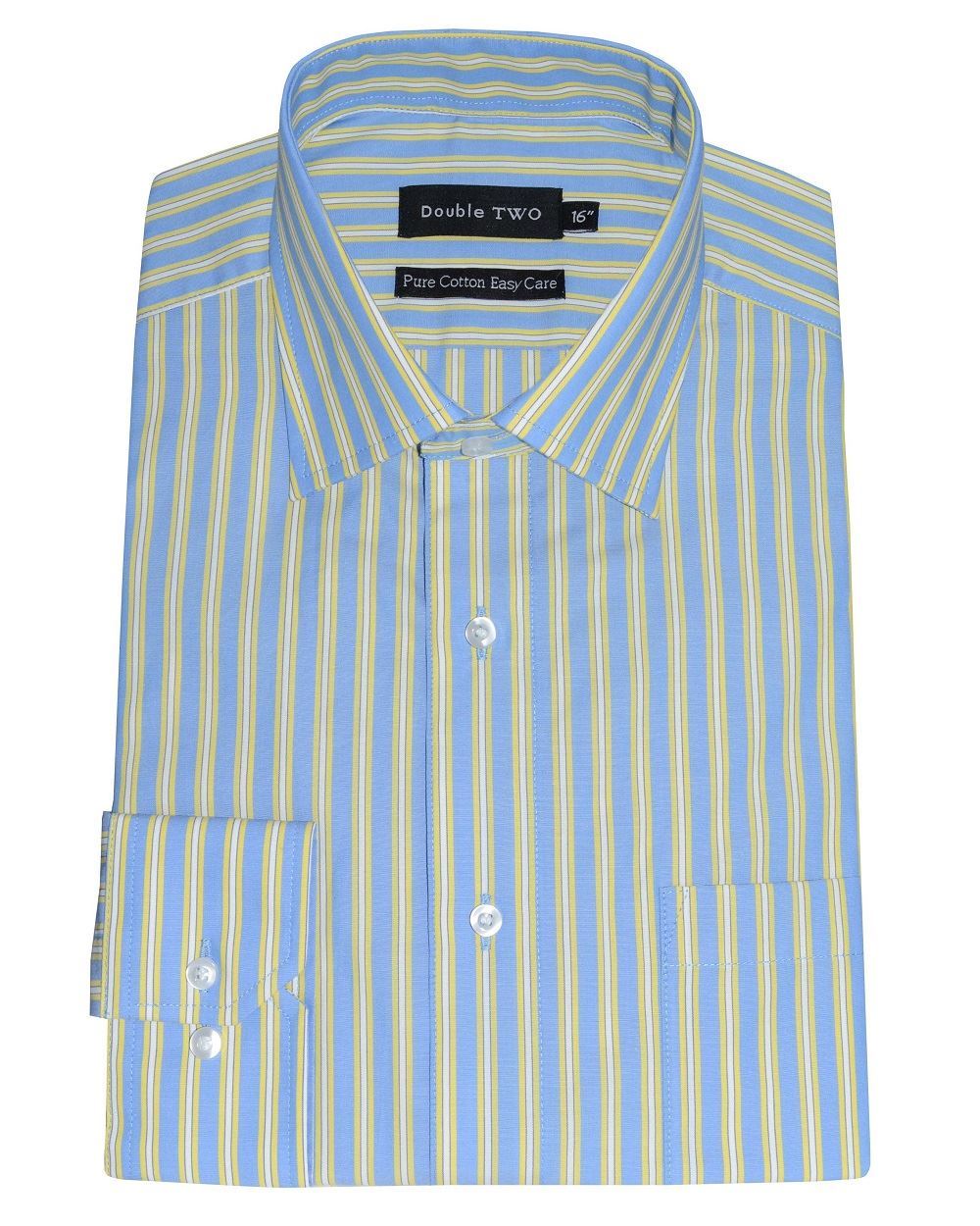 Double Two Pure Cotton Easy Care Striped Formal Shirt(3654)