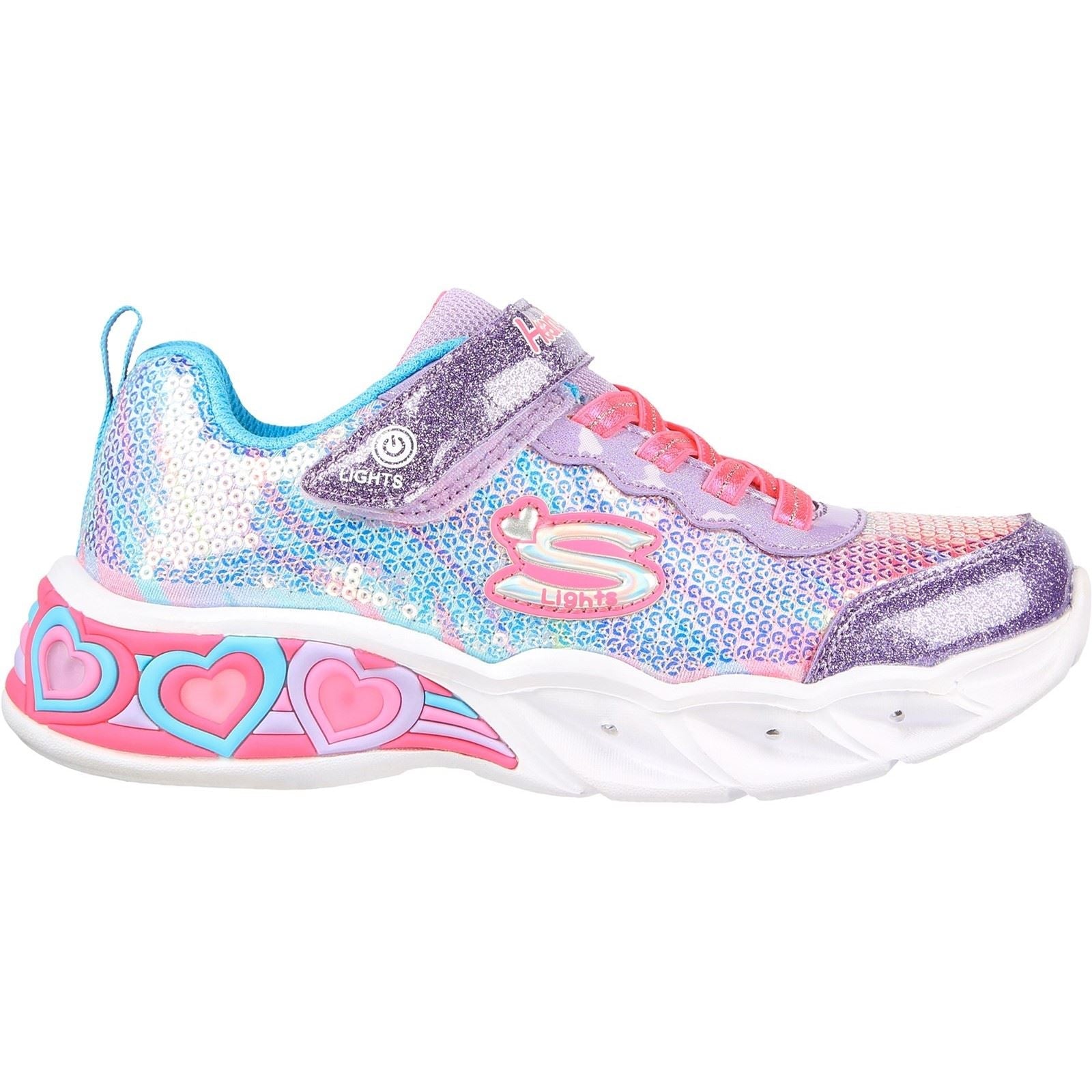 Skechers (GAR302313L) Childrens Sports Sweetheart Lights Lets Shine Shoes in UK 1.5 to 13.5