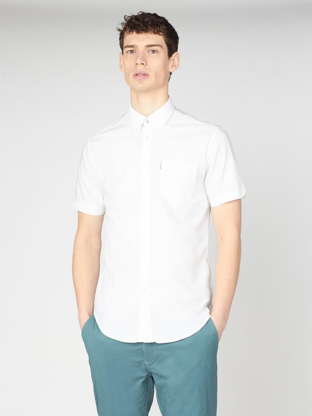 Ben Sherman Mens Big Size Short Sleeve Organic Cotton Oxford Shirt (65095) 2XL-5XL, 4 Colours