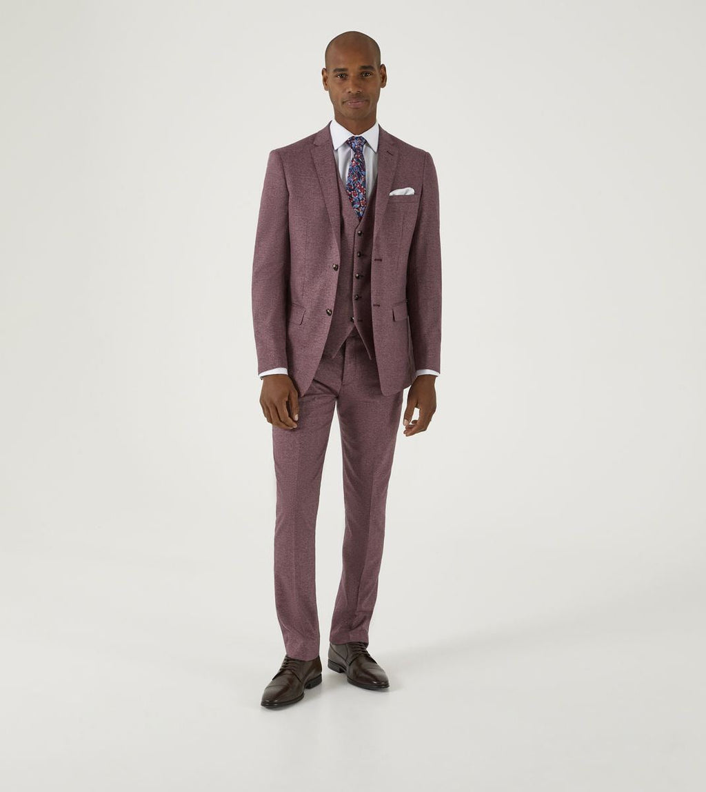 Skopes Jodrell Suit Waistcoat For Men in Berry Marl, 36R-62R