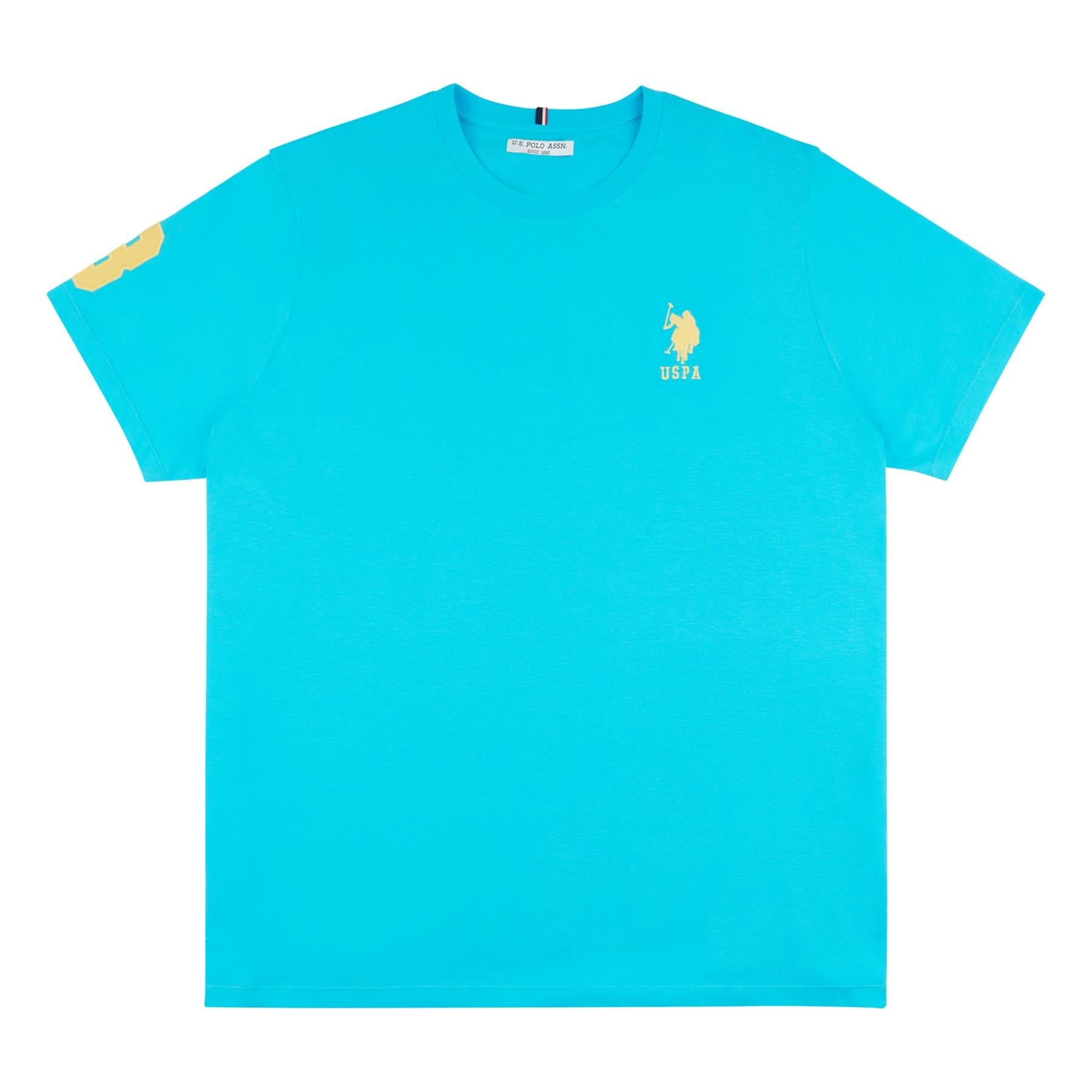Men U.S. Polo Assn. Uspa Plain Pure Cotton T-Shirt With Large Logo Detail