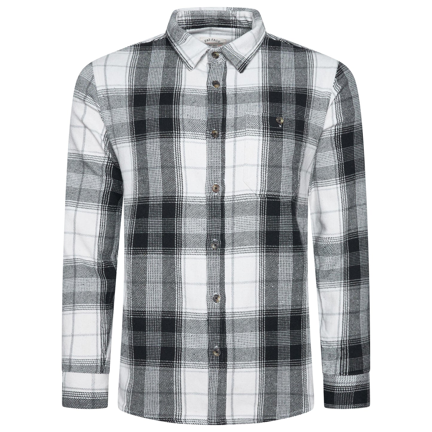 Fat Face Men's Brushed Cotton Check Shirt Long Sleeve Regular Fit S–3XL