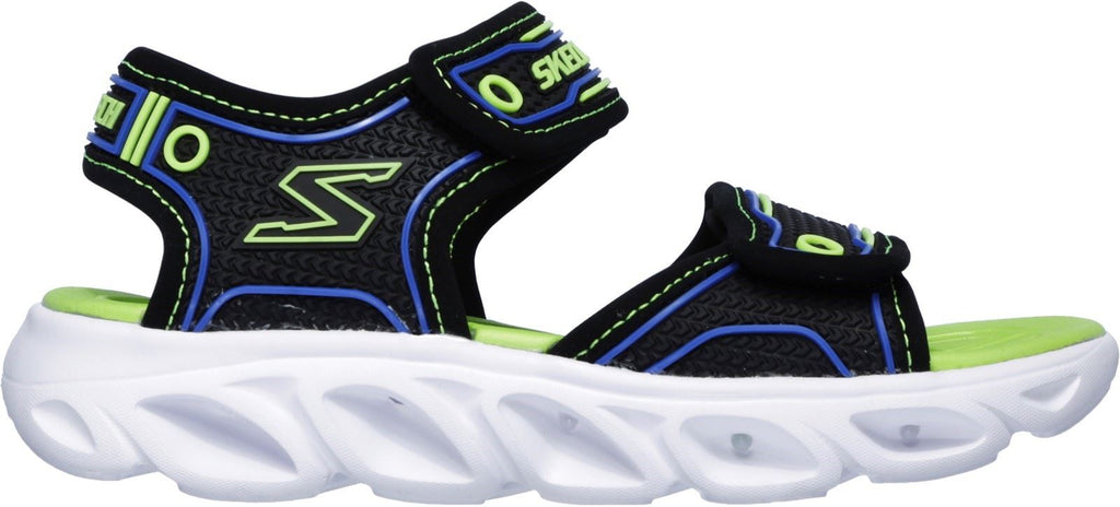 Skechers Hypno-Flash 3.0 Sandal Touch Fastening Trainer Childrens Sports in Black/Lime