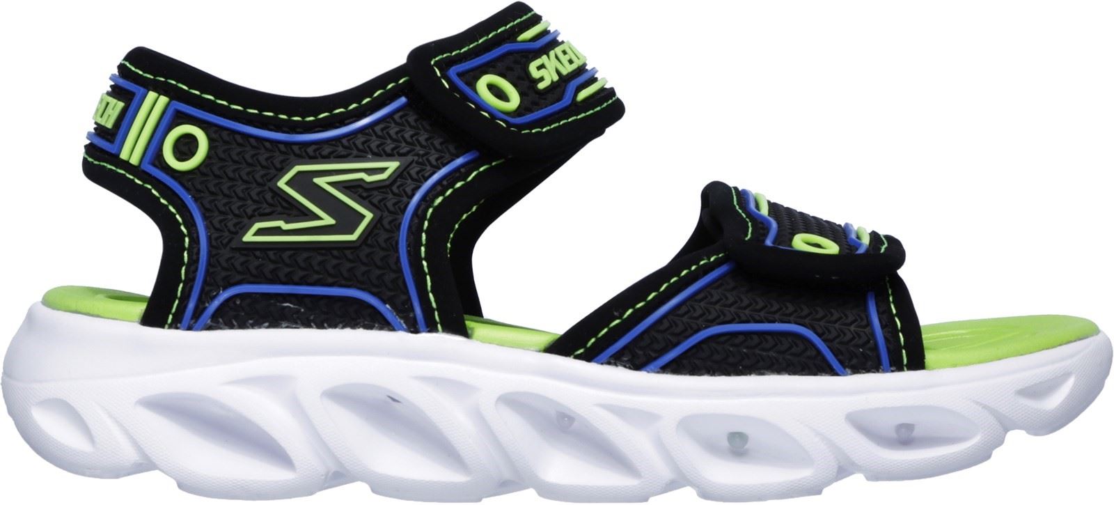 Skechers Hypno-Flash 3.0 Sandal Touch Fastening Trainer Childrens Sports in Black/Lime