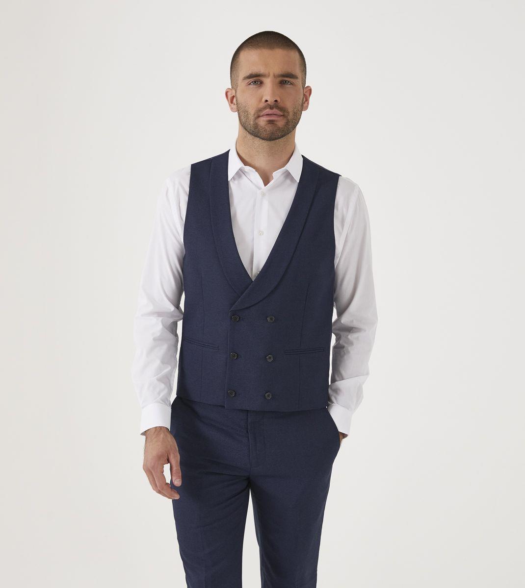 Skopes Men's Tailored Fit Harcourt Waistcoat in Navy 34 to 62 Regular