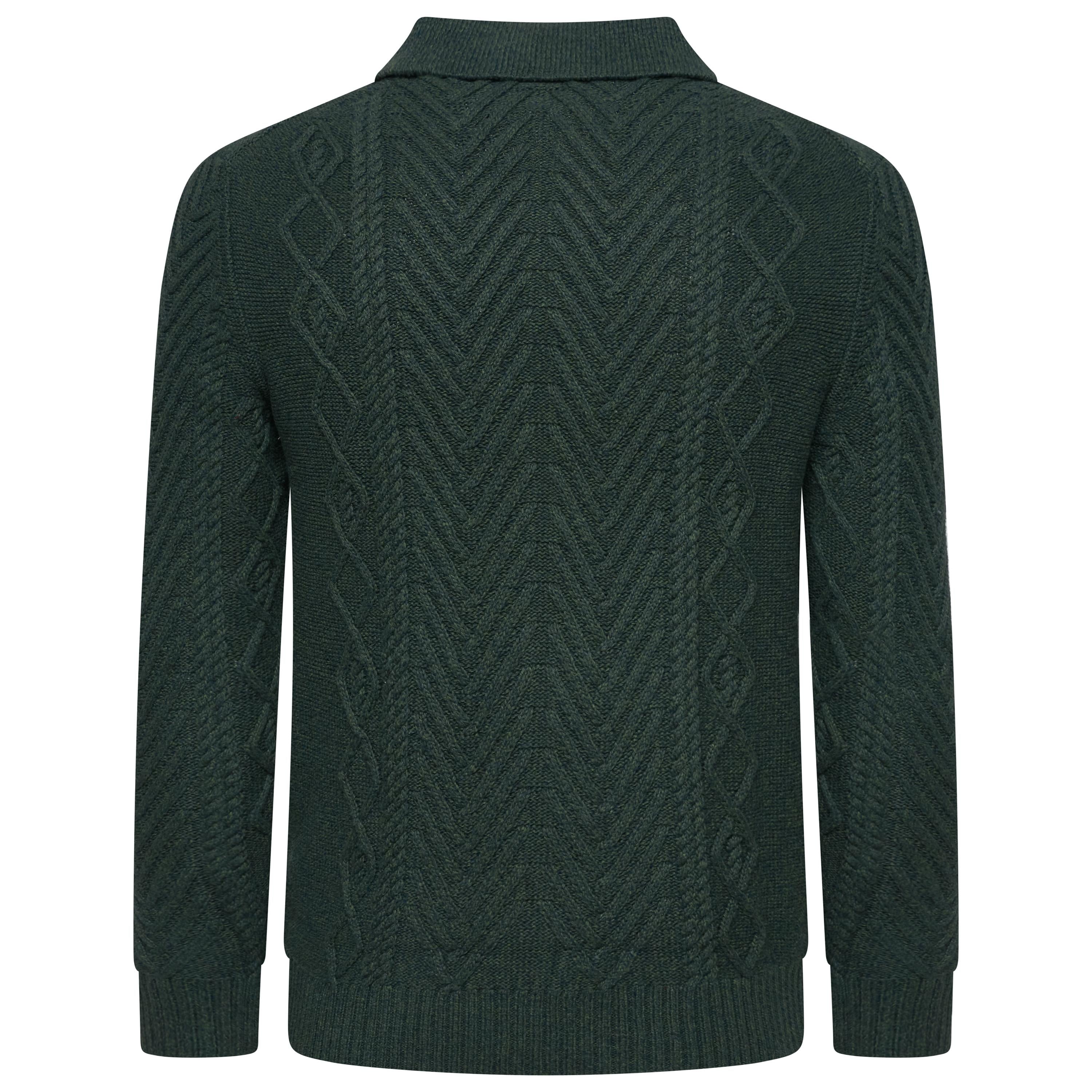 Crew Clothing Company Men's Cable Knit Button Neck Jumper 6 Colours XS–3XL