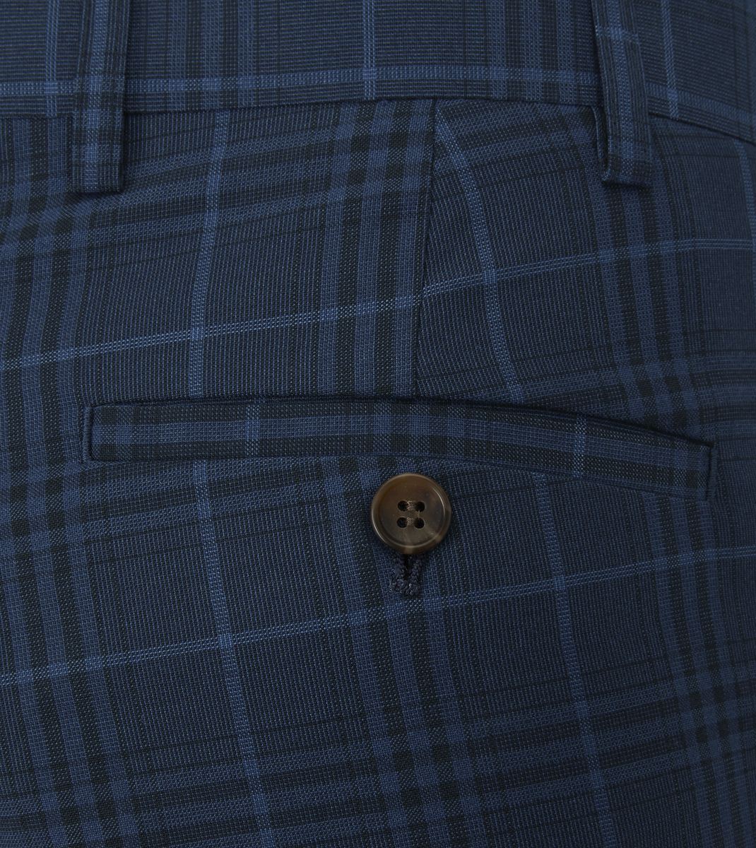 Skopes Spencer Suit Tailored Fit Trouser For Men in Navy Check, 30W-58W