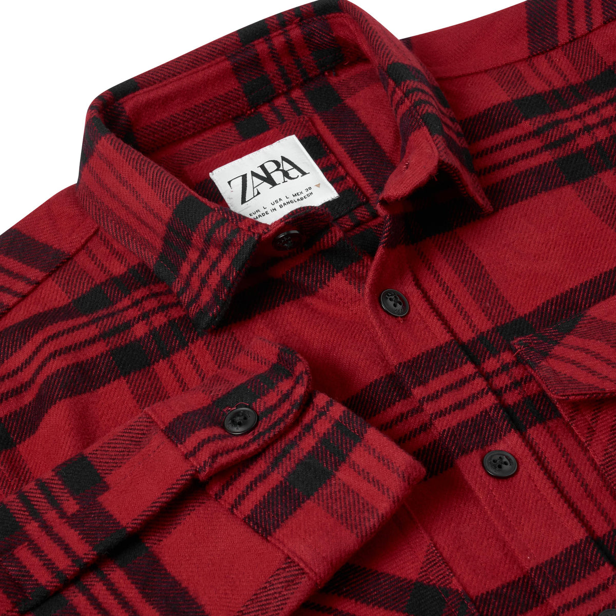 Ex-Chain Store Men's Brushed Cotton Check Overshirt | Long Sleeve Regular Fit | S-2XL