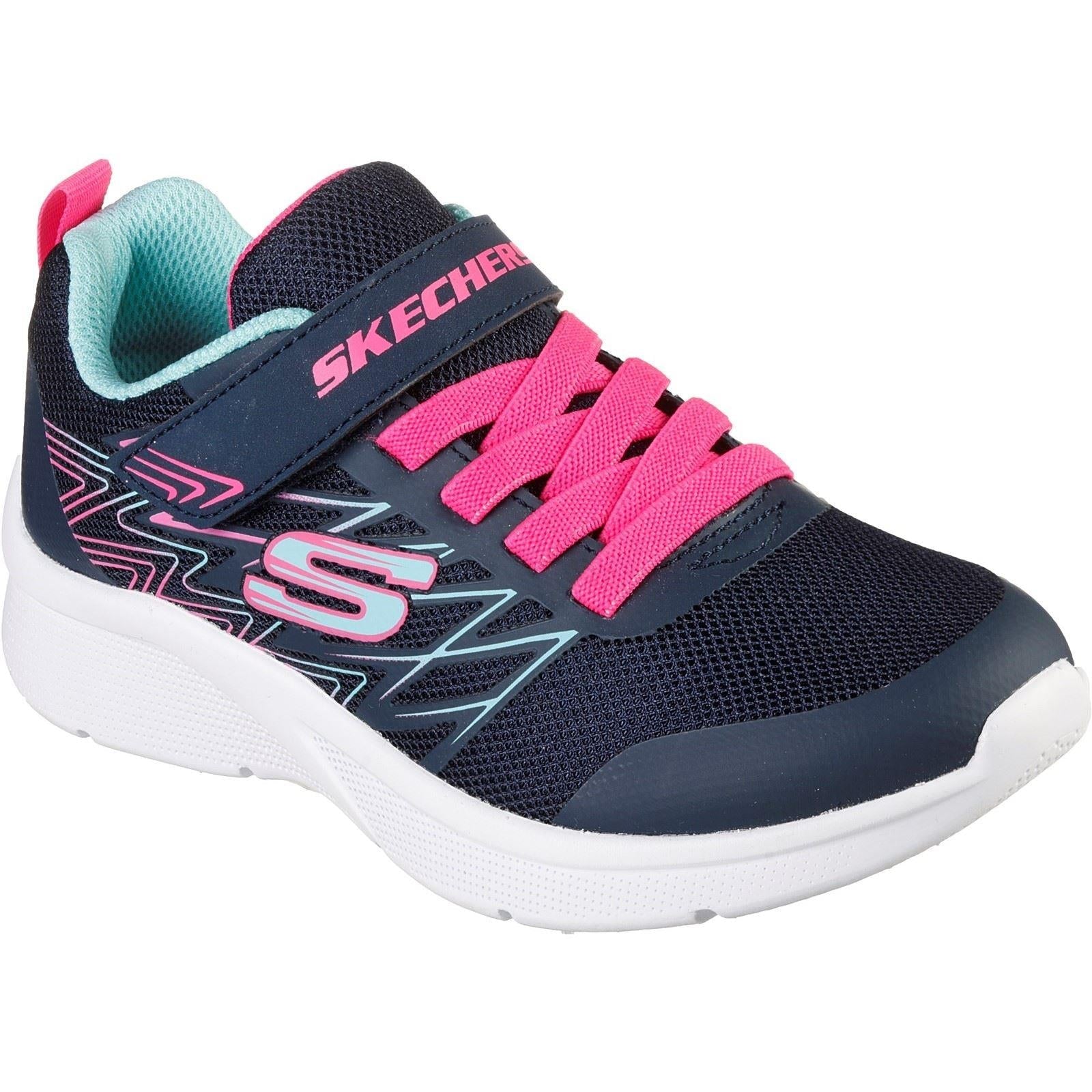Skechers (GAR302468L) Childrens Sports Microspec Bold Delight Shoes in UK 1.5 to 13.5