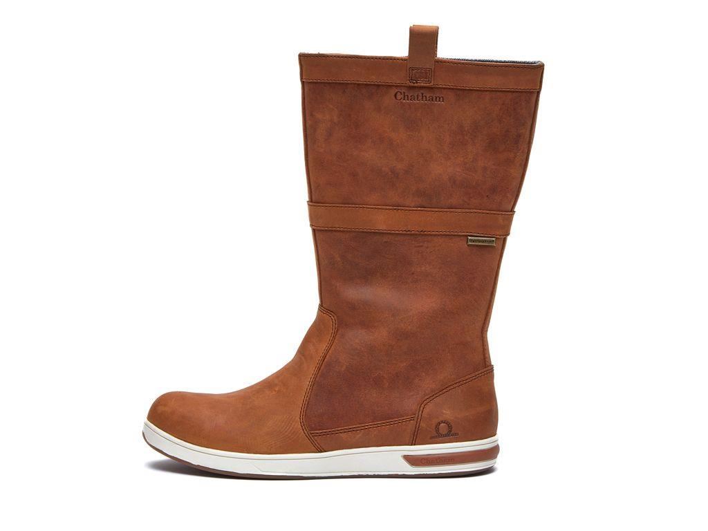 Chatham Men's Solor G2 Leather Sailing Deck Boot in Walnut 5 to 12