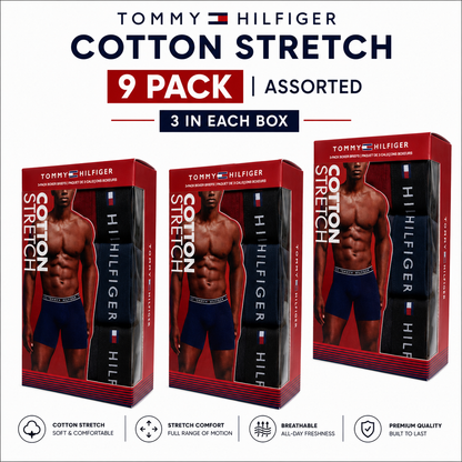 Tommy Hilfiger Mens Cotton Stretch Boxer Briefs Trunks Underwear S-XL 3-12 Pack - QHA UK