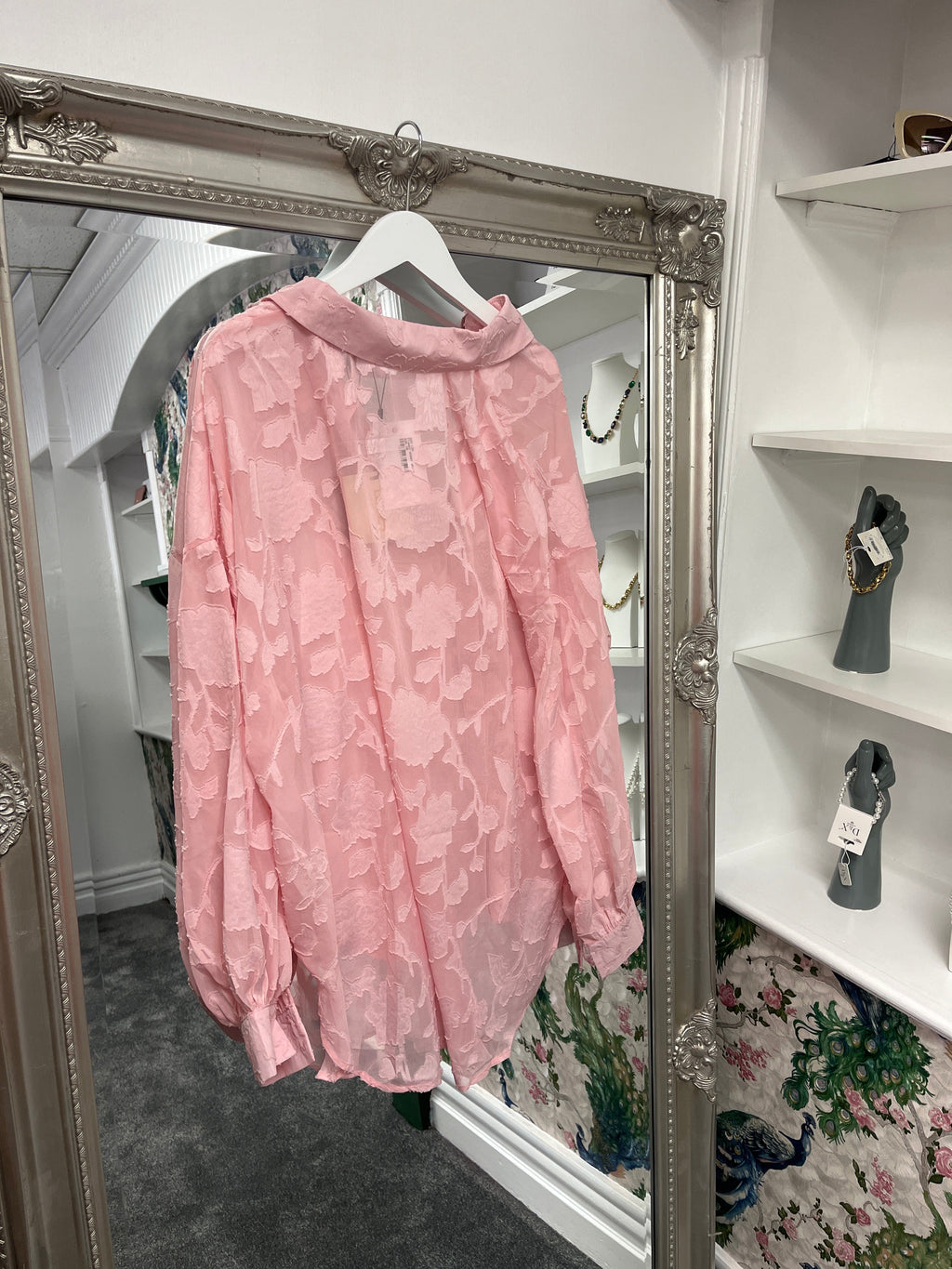 Pink Floral Sheer Shirt – Lightweight Blouse