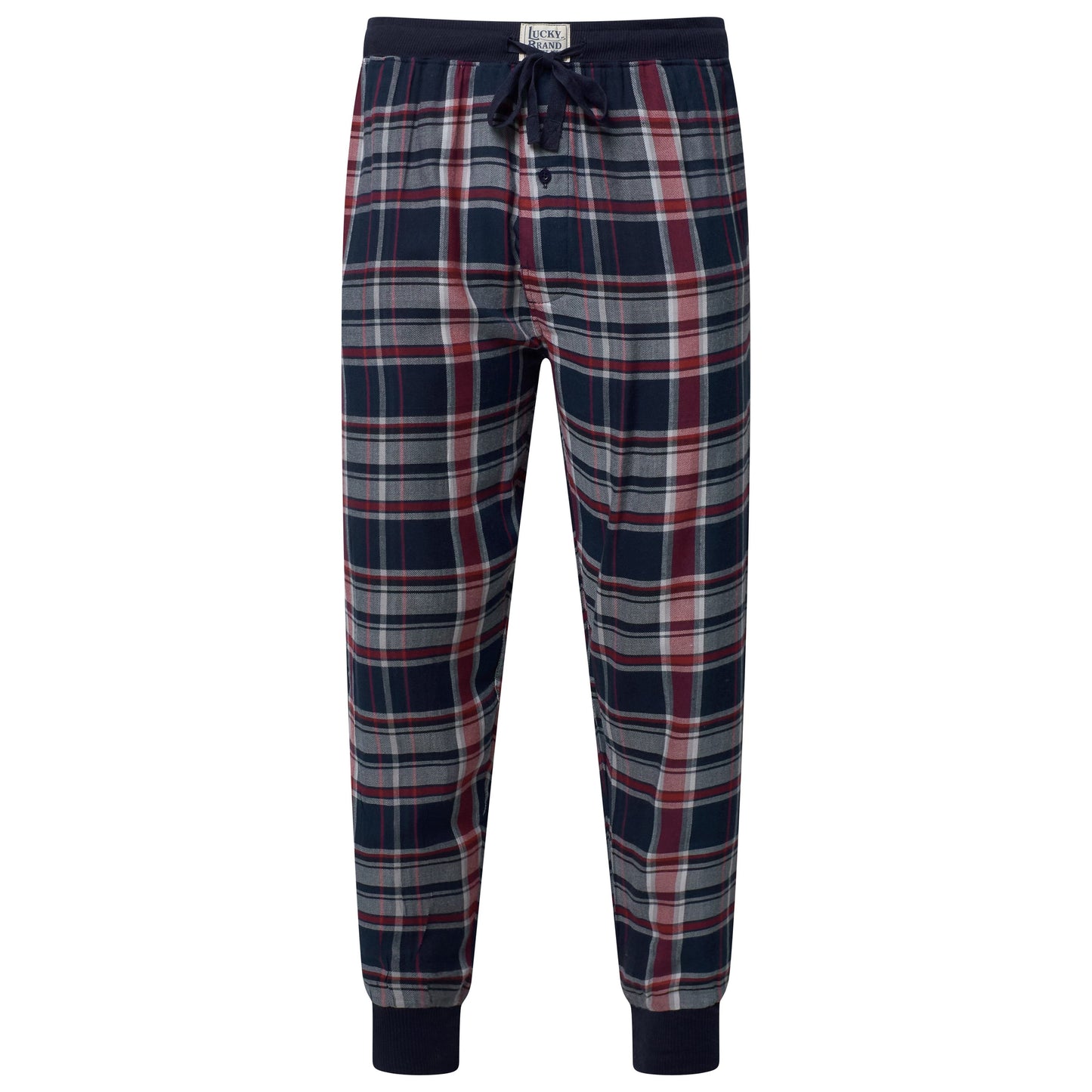 Lucky Brand Mens Pyjama Set Crew Neck Flannel Pants Cotton Lounge Sleepwear - QHA UK