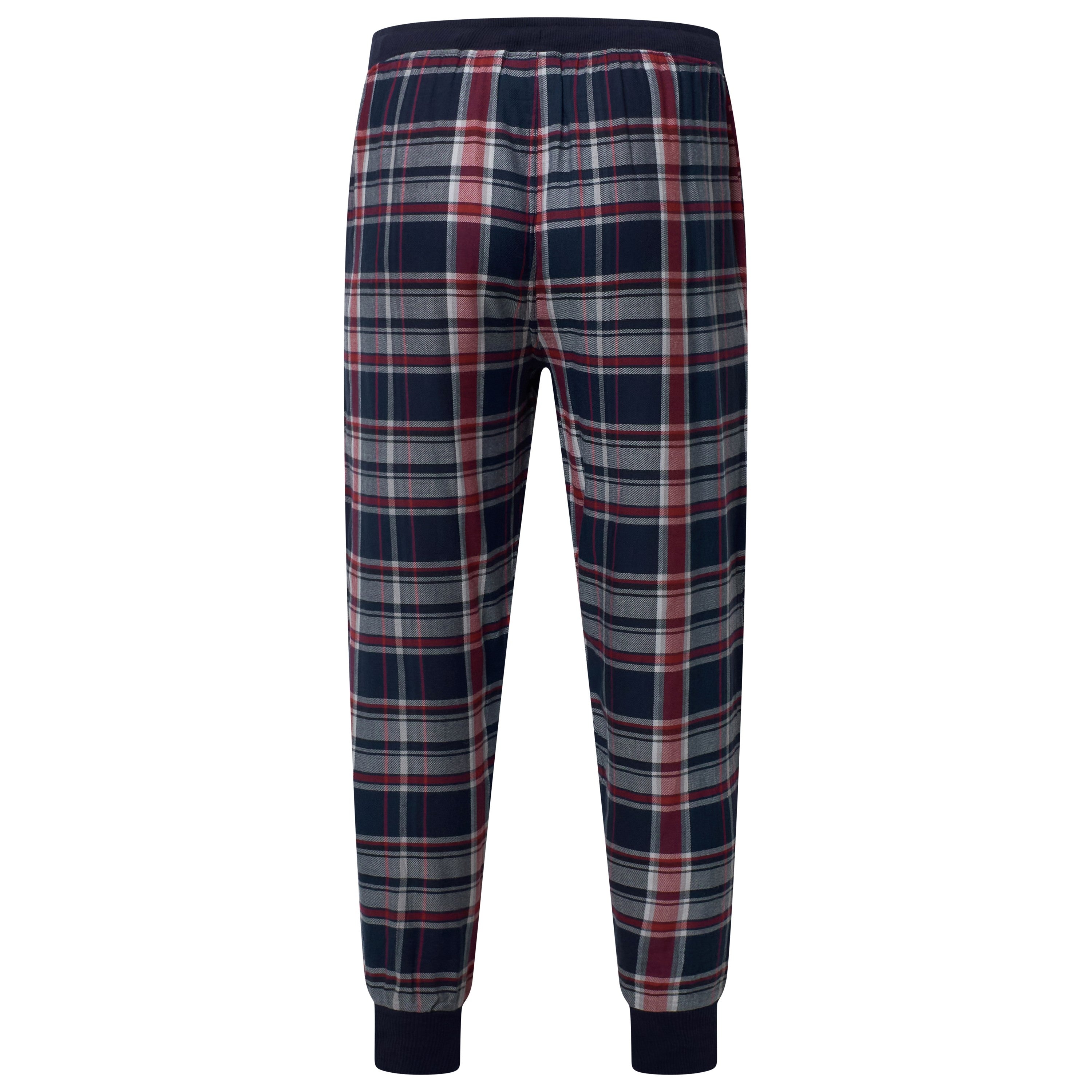 Lucky Brand Mens Pyjama Set Crew Neck Flannel Pants Cotton Lounge Sleepwear