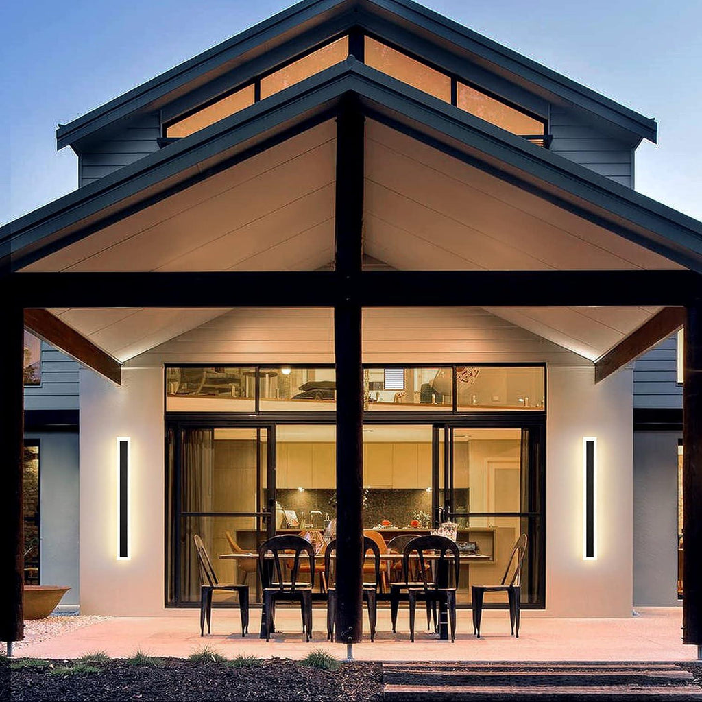 Modern Porch & Patio Wall Light 90CM | 18W Black Exterior Fixture | Waterproof