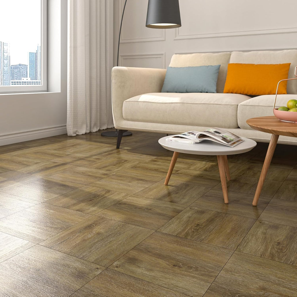 Peel and Stick Floor Tiles 90x15cm Wood Effect Vinyl Planks FunStick