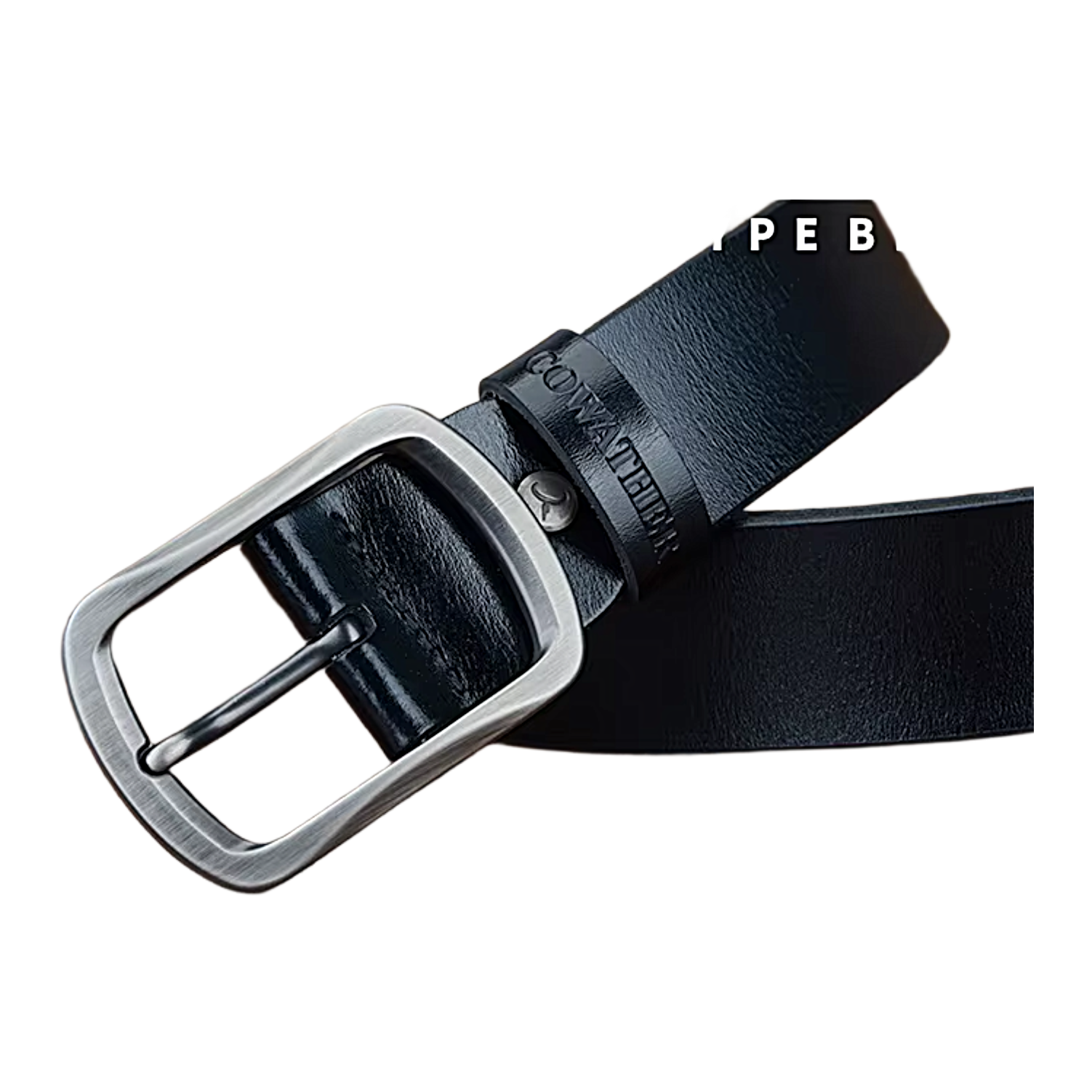 Mens Genuine Cowhide Leather Belt Vintage Pin Buckle 100–150cm XF001