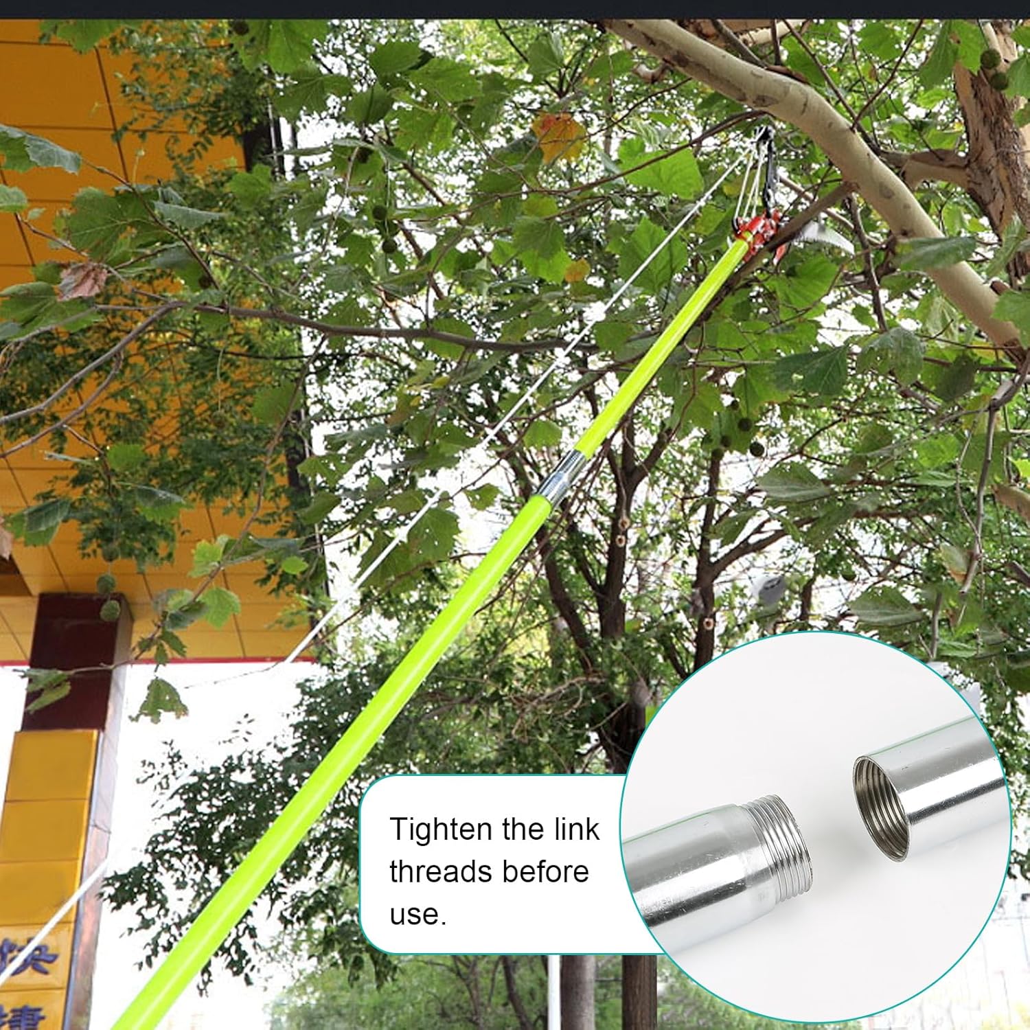 Tree Pole Pruner 8m Manual Pruning Saw with Scissors Gloves Maxant