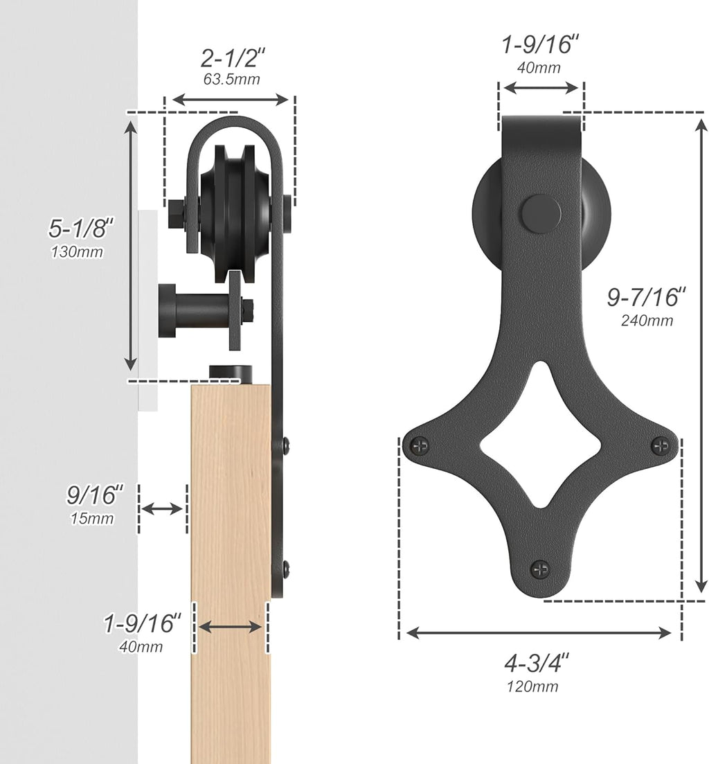 6FT Sliding Barn Door Kit Heavy Duty Steel Track Black Without Door SANKEYTEW