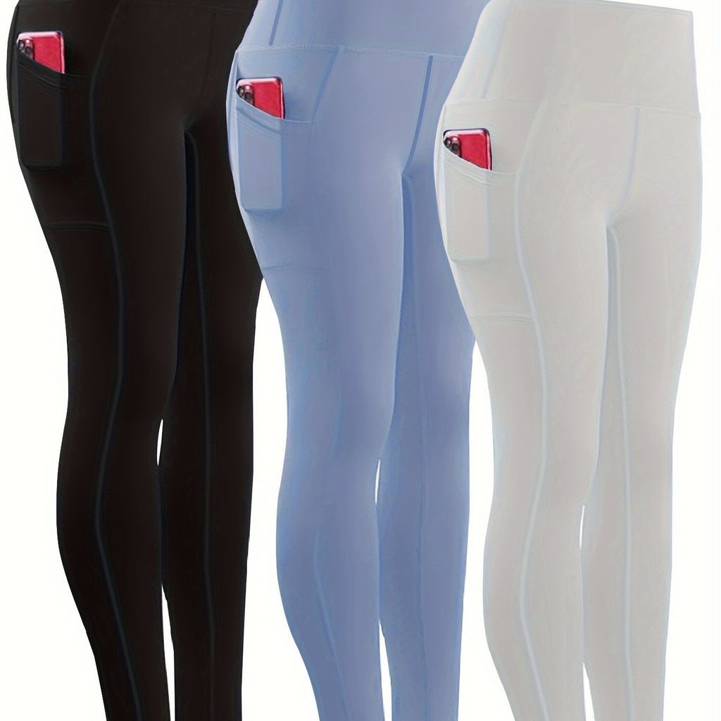 Three-piece Set, Sports Yoga Pants for Women, High Waist, Tight, Quick-Drying, Compression Pants, High Elasticity, Running Outerwear, Long Trousers, Bottoming Pants