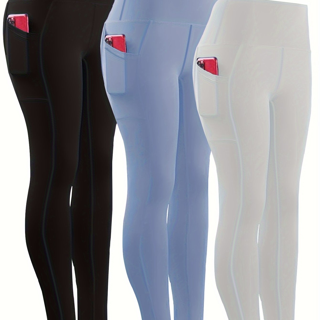 Three-piece Set, Sports Yoga Pants for Women, High Waist, Tight, Quick-Drying, Compression Pants, High Elasticity, Running Outerwear, Long Trousers, Bottoming Pants