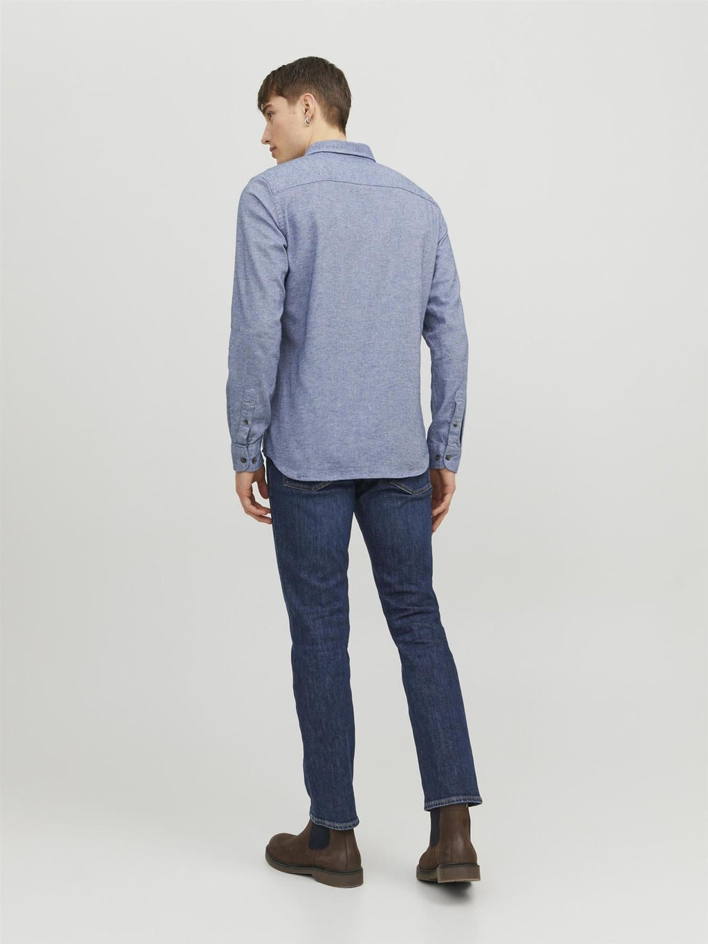 Jack & Jones Long Sleeves Shirt For Men (JJECLASSIC MELANGE) in 4 Colours, L-XL