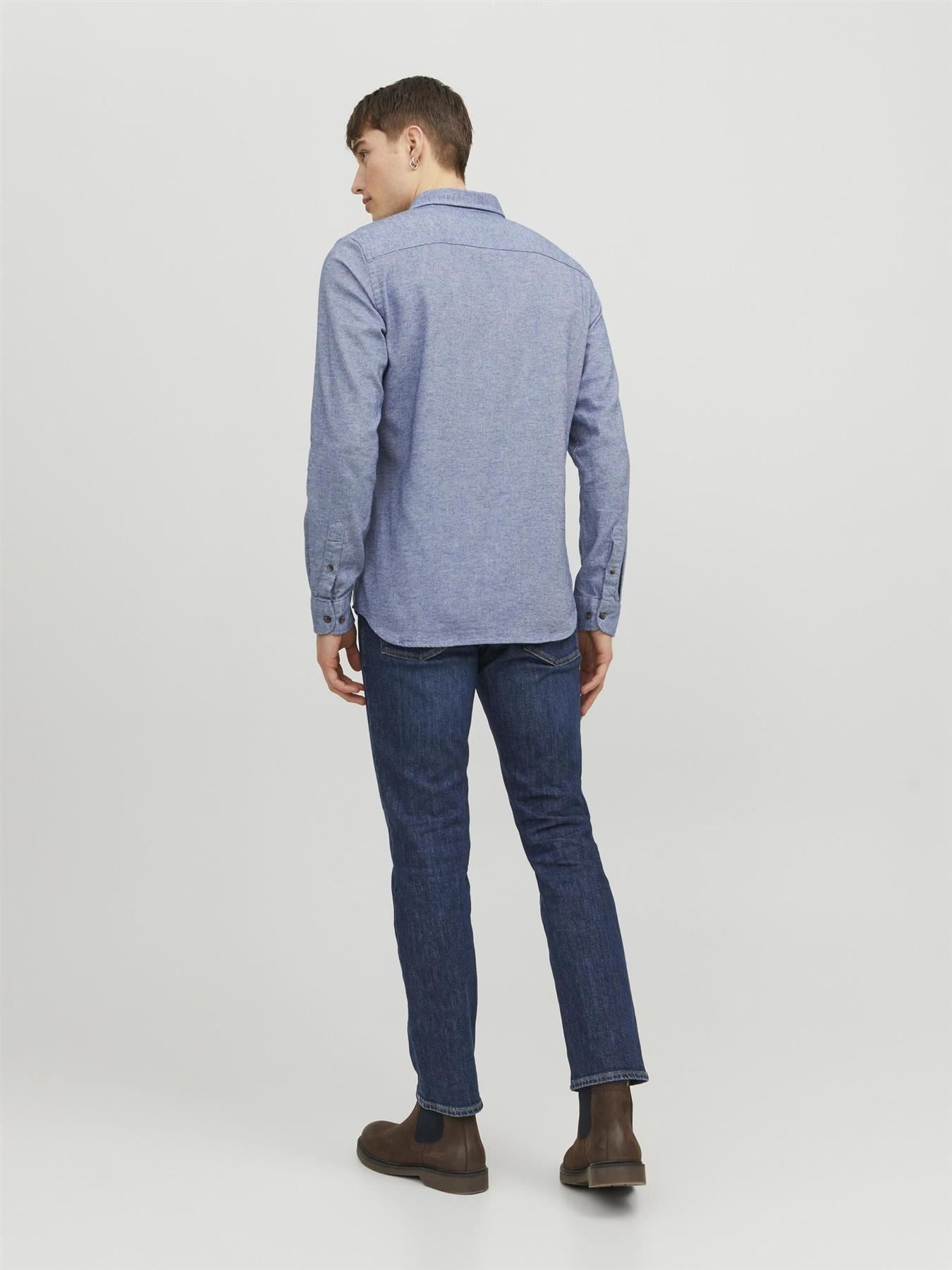 Jack & Jones Long Sleeves Shirt For Men (JJECLASSIC MELANGE) in 4 Colours, L-XL