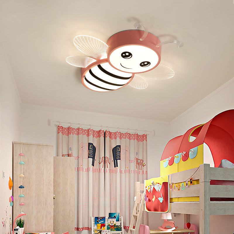 Children's Bee Bedroom Led Ceiling Lamp