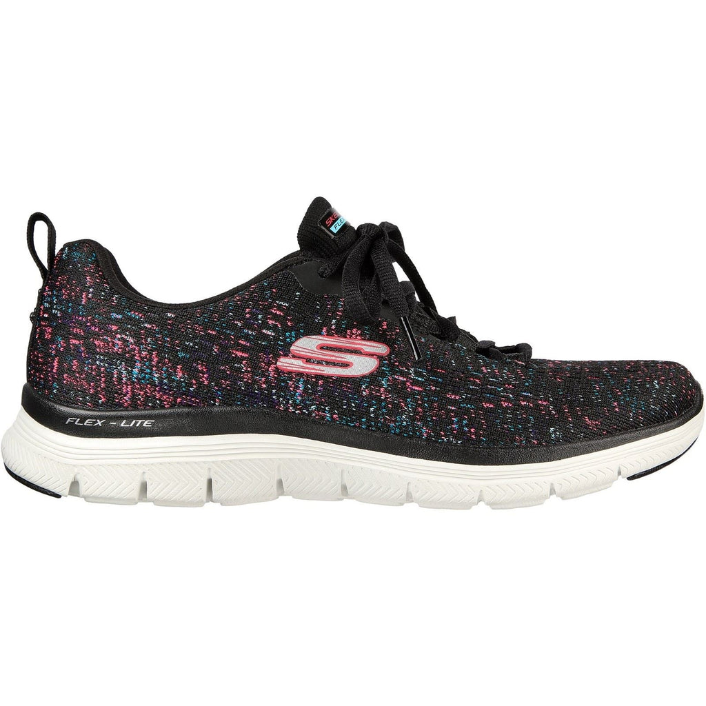 Skechers (GAR149301) Women's Flex Appeal 4.0 - Vivid Spirit Trainer in Black/Light Pink 3 to 8