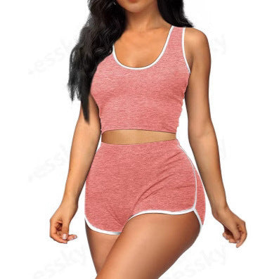 Women's Fashion Casual Multicolor Sports Shorts Suit