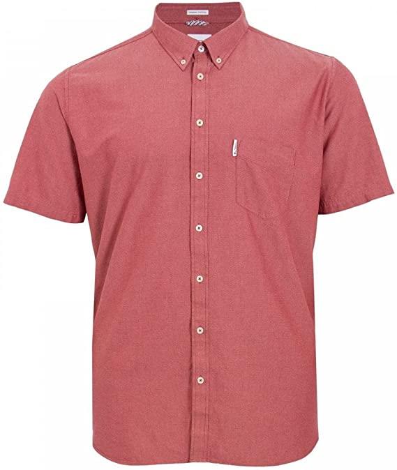Ben Sherman Mens Big Size Short Sleeve Organic Cotton Oxford Shirt (65095) 2XL-5XL, 4 Colours