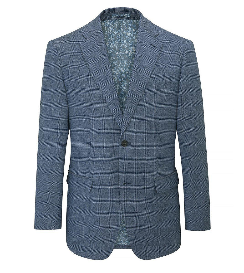Skopes Tailored Fit Anthony Suit Jacket For Men in Blue Check, 36S-62L
