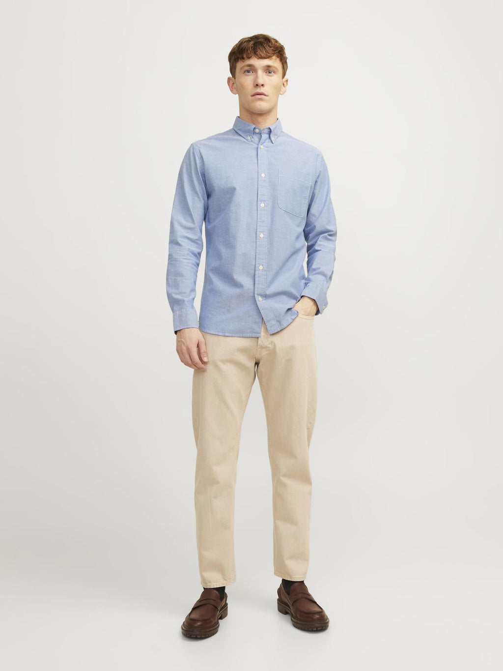 Jack & Jones Oxford Shirt With Long Sleeves For Men (JPRBLUBROOK) in 8 Colours, L-XL