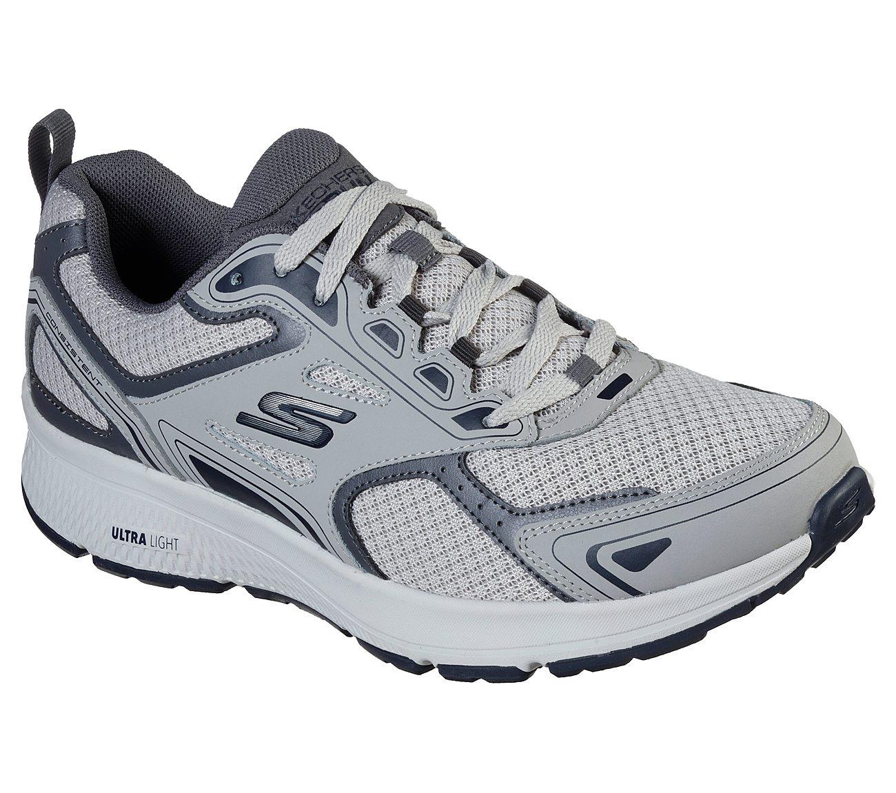 SKECHERS Men's Gorun Consistent Running/Gym Trainers in Grey/Navy