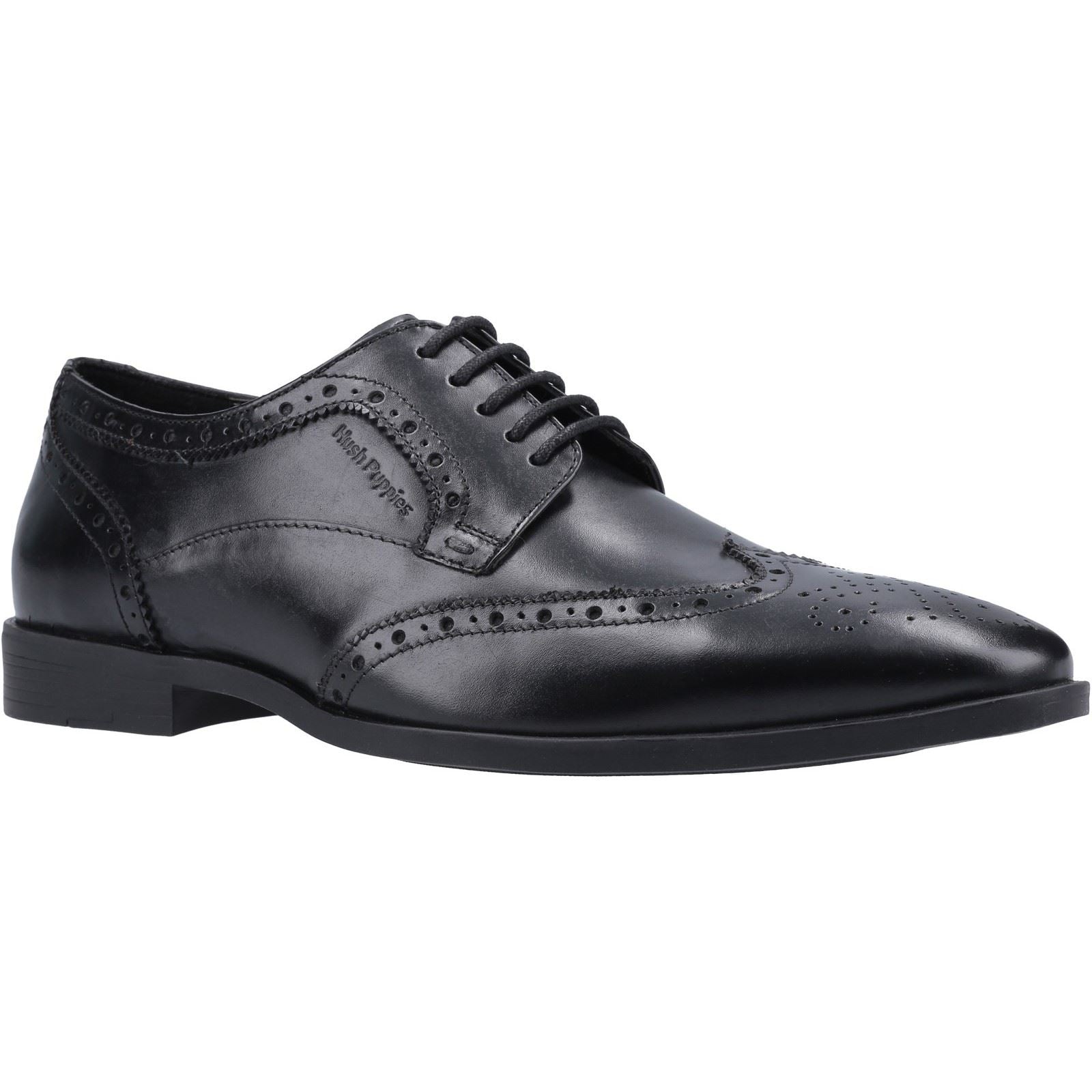 Hush Puppies Brace Brogue Lace Up Mens Shoes in Black
