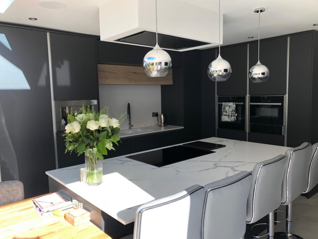 Glass Pendant Light 25cm Silver Smoke Globe Shade E27 140cm Cord