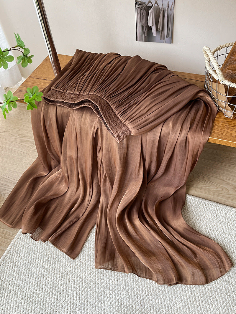 Women’s Elegant Ice Silk High Waist Long Pants