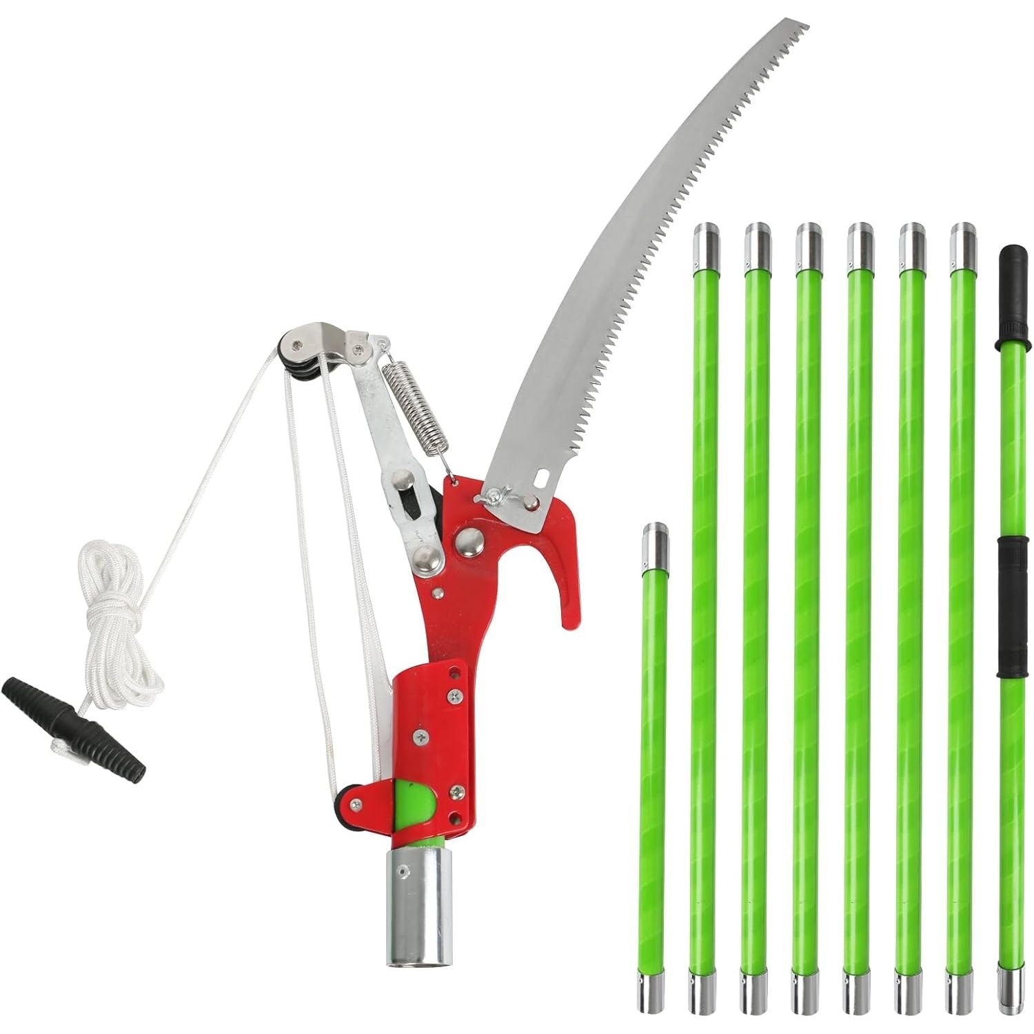 Tree Pole Pruner 8m Manual Pruning Saw with Scissors Gloves Maxant